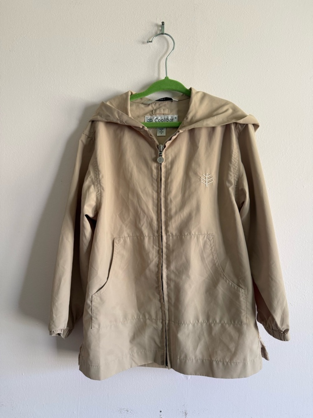 Coolibar 50 SPF Hooded Sun Jacket for Kids - Size 4 - Sand Colored